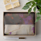 Kardinaal met paarse bloemen Decoupage Tissuepapier (Geschenk)