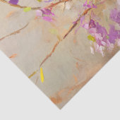 Kardinaal met paarse bloemen Decoupage Tissuepapier (Detail)