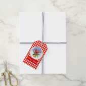 Kardinaal met Wereldbol kerstcadeauLabel voor Bell Cadeaulabel (Met Touw)