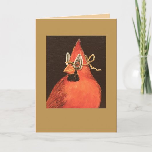kardinaal met zonnebloemzaadmaskerkaart kaart (Voorkant)
