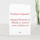 Kardinaal Metgezellen Kerst Kaart (Achterkant)