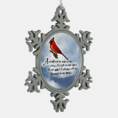 Kardinaal monument voor Memorial Poem Tin Sneeuwvlok Ornament (Links)