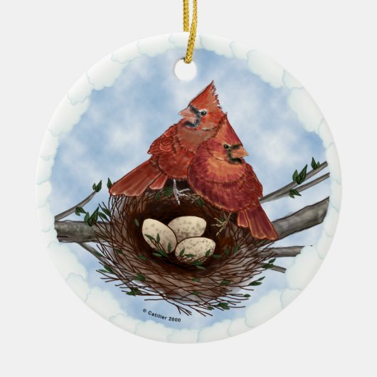 Kardinaal nest ornament (Voorkant)