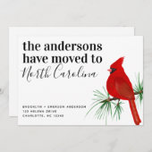 Kardinaal Noord Carolina Moving Announcement Aankondiging (Voorkant / Achterkant)