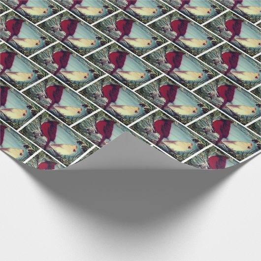 Kardinaal Noordelijk Rode Vogelpaar Cadeaupapier (Hoek)