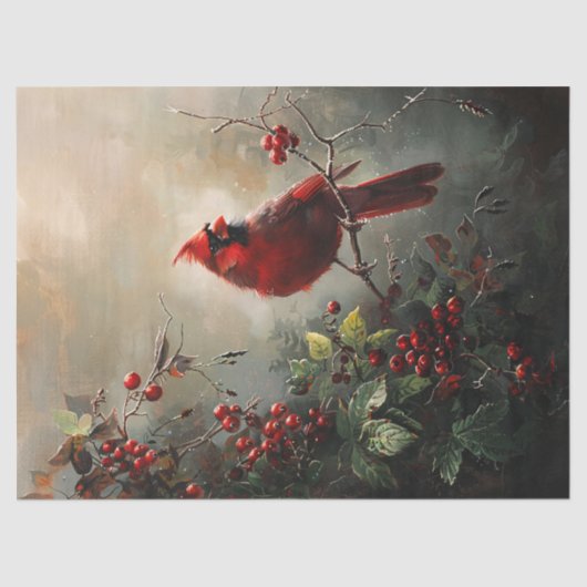 Kardinaal Olieverfschilderij Decoupage Tissuepapier (Voorkant)