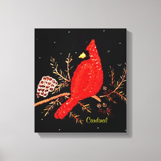 Kardinaal ontwerp van de vogelsequens van de Roodv Canvas Afdruk (Voorkant)