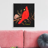 Kardinaal ontwerp van de vogelsequens van de Roodv Canvas Afdruk (Insitu (Woonkamer))
