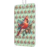 Kardinaal op dennentak met winterbessen luchtverfrisser (Links)