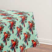 Kardinaal op dennentak met winterbessen tafelkleed (Voorbeeld)