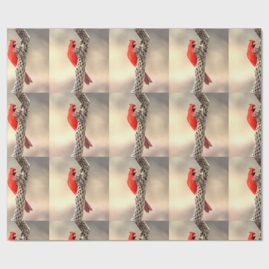 Kardinaal op een Cholla Cadeaupapier (Vlak)