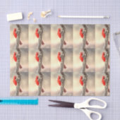 Kardinaal op een Cholla Tissuepapier (Craft)