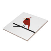 Kardinaal op een ledemaat tegeltje (Zijkant)