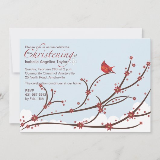 Kardinaal op een Religieuze Uitnodiging van de Tak (Voorkant)