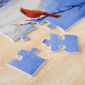 Kardinaal op een Sneeuwdag Legpuzzel (Zijkant)