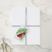 Kardinaal op Evergreen/gepersonaliseerd cadeauLabe Cadeaulabel (Met Touw)