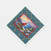 Kardinaal op Groen, Blauw, Goud, Kerst gespeeld Servet (Hoek)