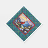 Kardinaal op Groen, Blauw, Goud, Kerst gespeeld Servet