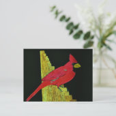 Kardinaal op het kunstwerk van Fence Briefkaart (Staand voorkant)
