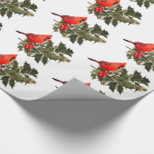 Kardinaal op Holly 2-omslagpapier Cadeaupapier (Hoek)