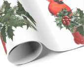 Kardinaal op Holly 2-omslagpapier Cadeaupapier (Rol Hoek)