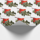 Kardinaal op Holly Wrapping Paper Cadeaupapier (Hoek)