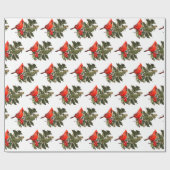 Kardinaal op Holly Wrapping Paper Cadeaupapier (Vlak)