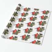 Kardinaal op Holly Wrapping Paper Cadeaupapier (Uitgerold)
