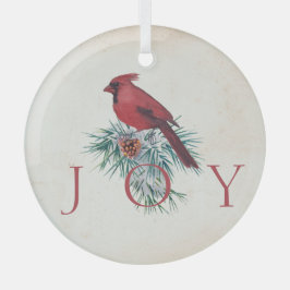 Kardinaal op maat gemaakte Kerstvakantie  Glas Ornament