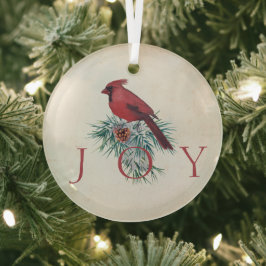 Kardinaal op maat gemaakte Kerstvakantie  Glas Ornament