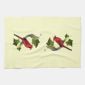 Kardinaal op vertakking met Ivy Leaves Theedoek (Horizontaal)