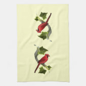 Kardinaal op vertakking met Ivy Leaves Theedoek (Verticaal)