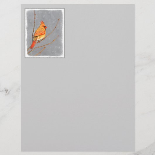 Kardinaal op vertakkingen - Oorspronkelijke vogelk (Voorkant)