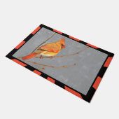 Kardinaal op vertakkingen - Oorspronkelijke vogelk Deurmat (Schuin)