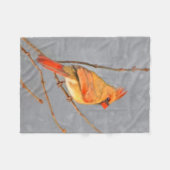 Kardinaal op vertakkingen - Oorspronkelijke vogelk Fleece Deken (Voorkant (Horizontaal))