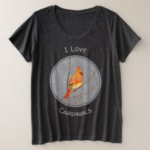 Kardinaal op vertakkingen - Oorspronkelijke vogelk Grote Maat T-shirt