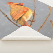 Kardinaal op vertakkingen - Oorspronkelijke vogelk Sherpa Deken (3/4)