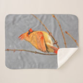 Kardinaal op vertakkingen - Oorspronkelijke vogelk Sherpa Deken (Voorkant (horizontaal))