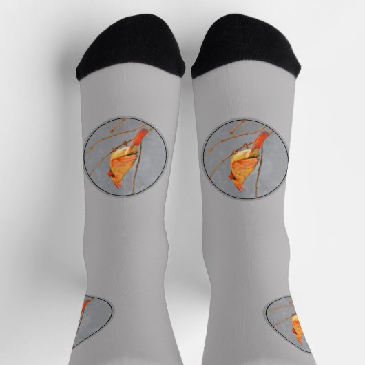 Kardinaal op vertakkingen - Oorspronkelijke vogelk Sokken (Top)