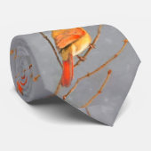 Kardinaal op vertakkingen - Oorspronkelijke vogelk Stropdas (Opgerold)