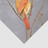 Kardinaal op vertakkingen - Oorspronkelijke vogelk Tissuepapier (Detail)