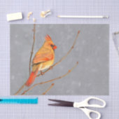 Kardinaal op vertakkingen - Oorspronkelijke vogelk Tissuepapier (Craft)
