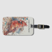 Kardinaal op Virginia Road Map aanpasbaar Bagagelabel (Voorkant (horizontaal))