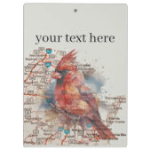 Kardinaal op Virginia Road Map aanpasbaar Klembord (Achterkant)