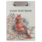 Kardinaal op Virginia Road Map aanpasbaar Klembord (Voorkant)