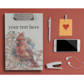 Kardinaal op Virginia Road Map aanpasbaar Klembord