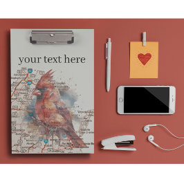 Kardinaal op Virginia Road Map aanpasbaar Klembord