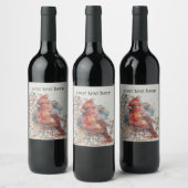 Kardinaal op Virginia Road Map aanpasbaar Wijn Etiket (Flessen)