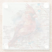 Kardinaal op Virginia Road Map Glazen Onderzetter (Achterkant)