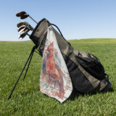 Kardinaal op Virginia Road Map Golfhanddoek (Groen)